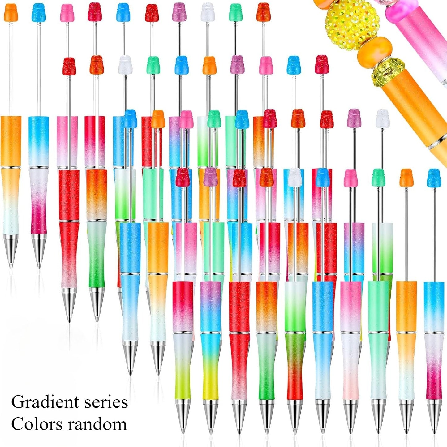 （Gradient Series）Smooth surface colored plastic black ink creative DIY bead pen
