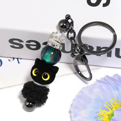 Flocked Big-Eyed Kitten Bead Charm
