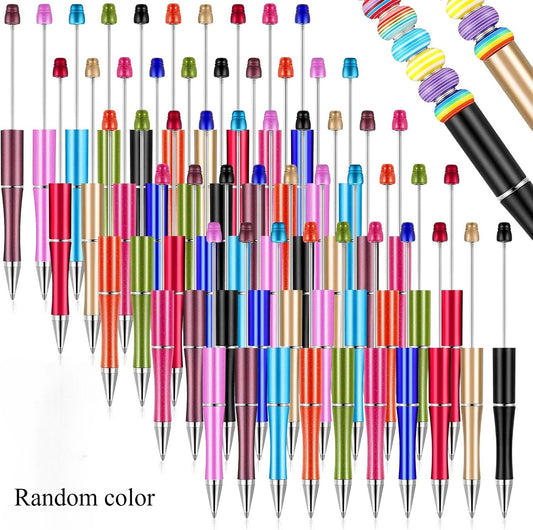 (Solid color blend) Smooth surface colored plastic black ink creative DIY bead pen