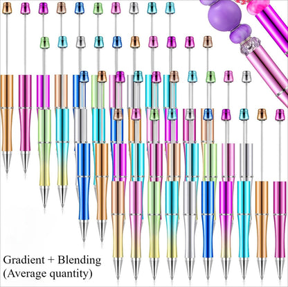 （Gradient + Solid Color）Smooth surface colored plastic black ink creative DIY bead pen