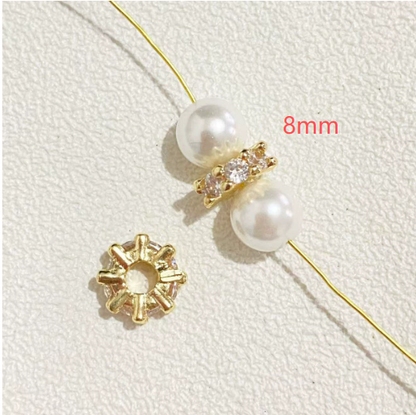 Color-preserving 14K gold micro-inlaid zircon flower setting, flower cap, and spacer