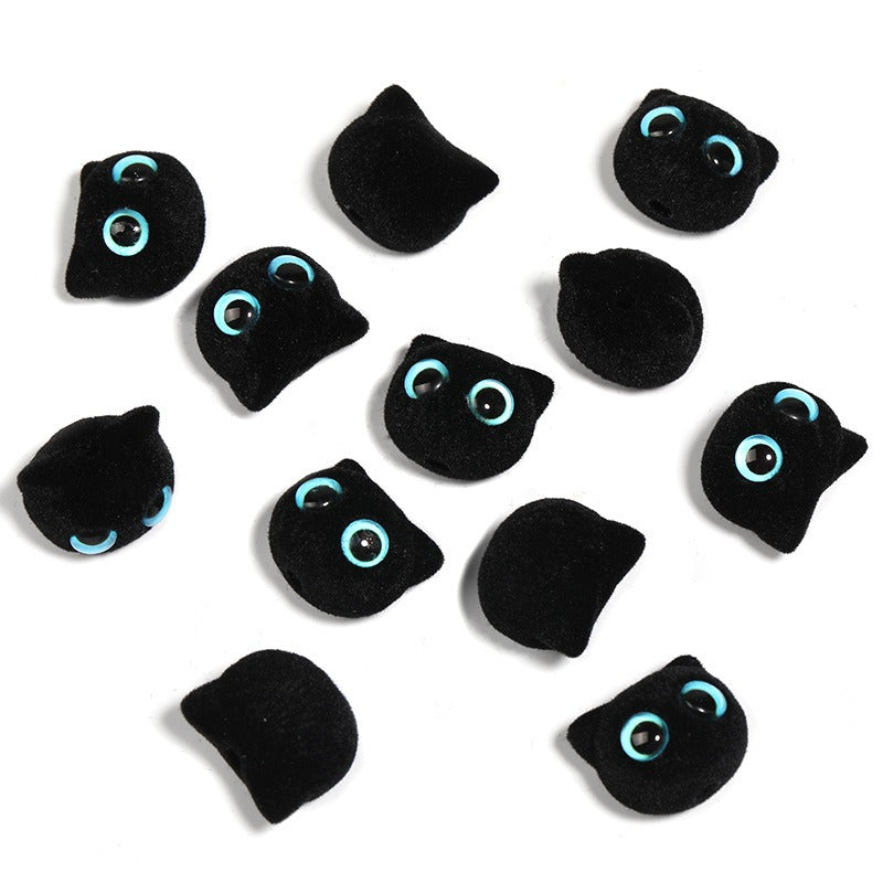 Flocked Big-Eyed Kitten Bead Charm