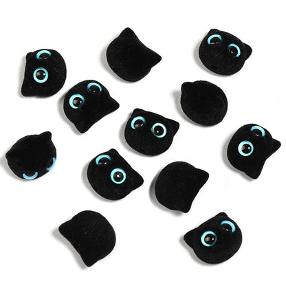 Flocked Big-Eyed Kitten Bead Charm