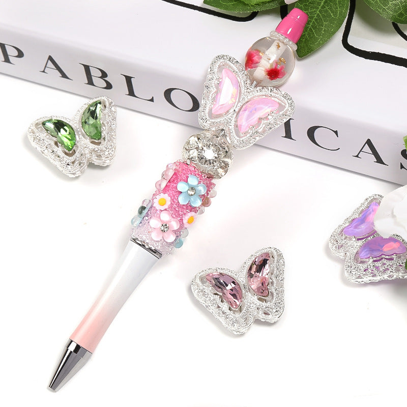 Heavy-duty butterfly Nepal crystal beads, DIY beaded pen and mobile phone chain accessories