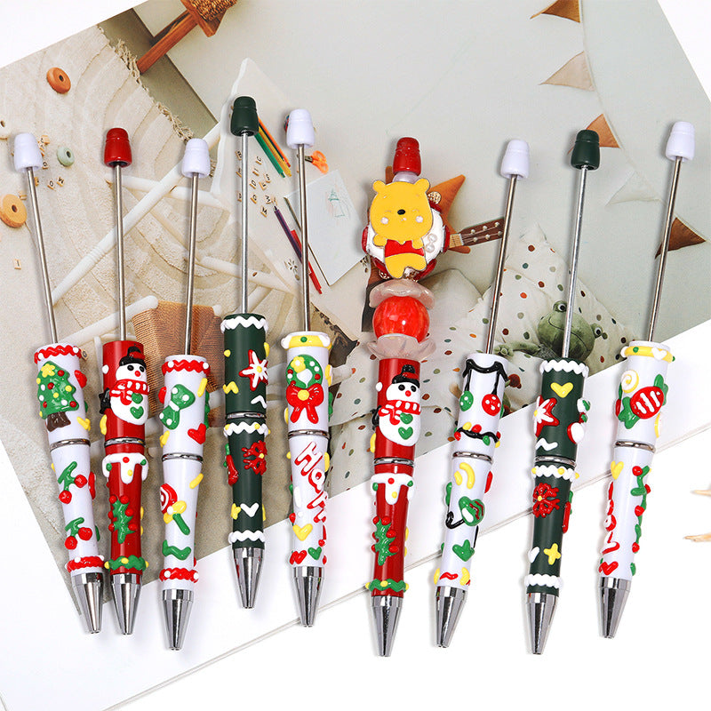 DIY Christmas Hand-painted Cartoon Bead Pen