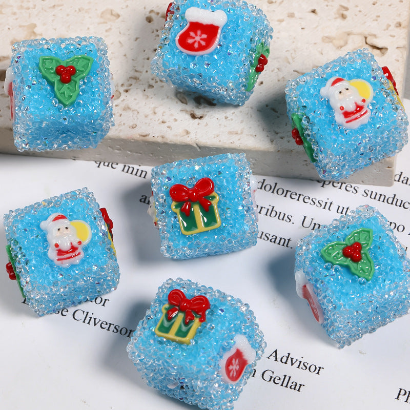 Christmas DIY accessories rhinestone sugar beads square beads DIY components loose beads