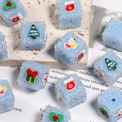Christmas DIY accessories rhinestone sugar beads square beads DIY components loose beads