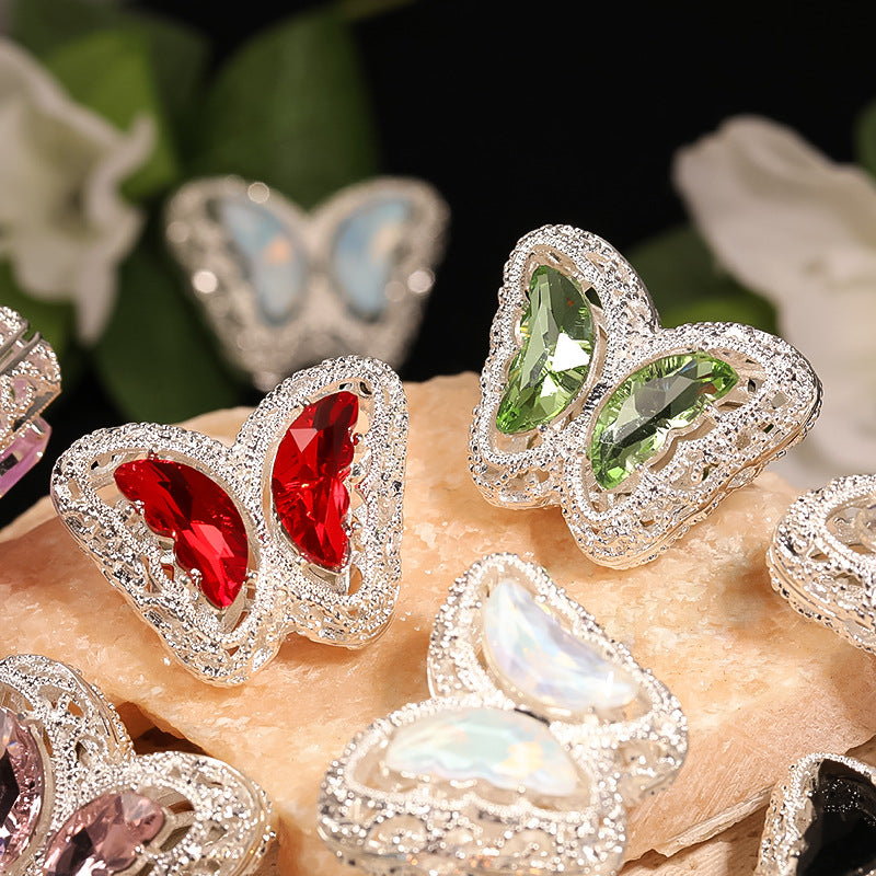 Heavy-duty butterfly Nepal crystal beads, DIY beaded pen and mobile phone chain accessories