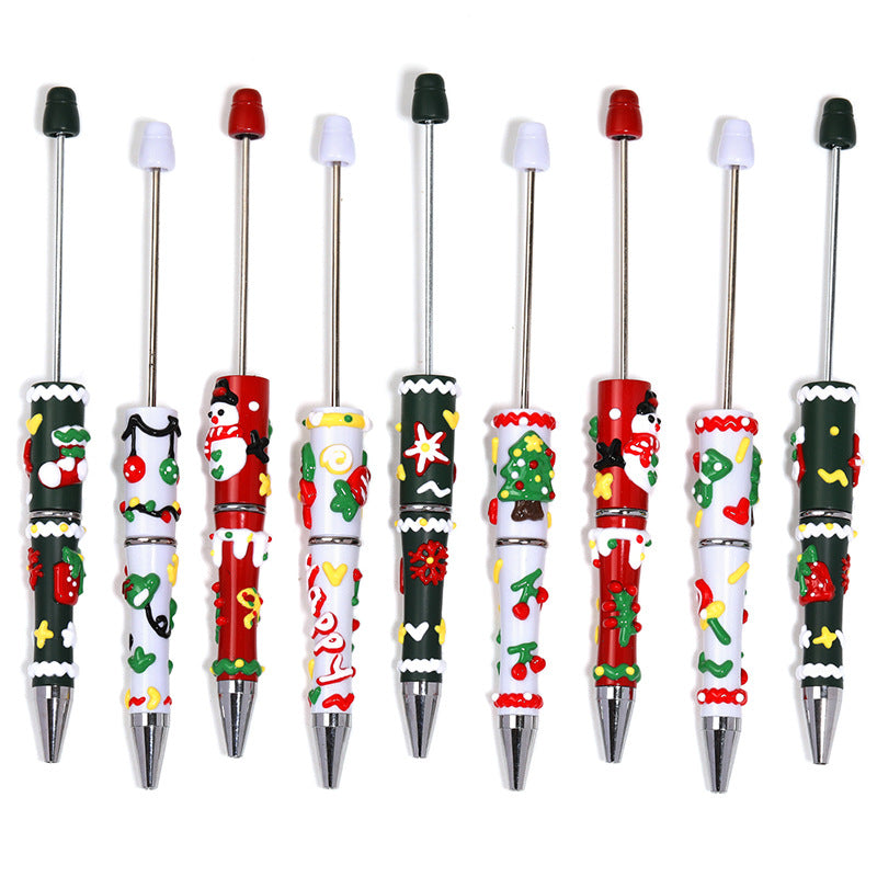 DIY Christmas Hand-painted Cartoon Bead Pen