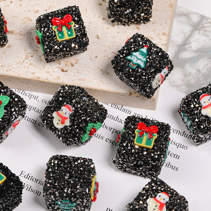 Christmas DIY accessories rhinestone sugar beads square beads DIY components loose beads