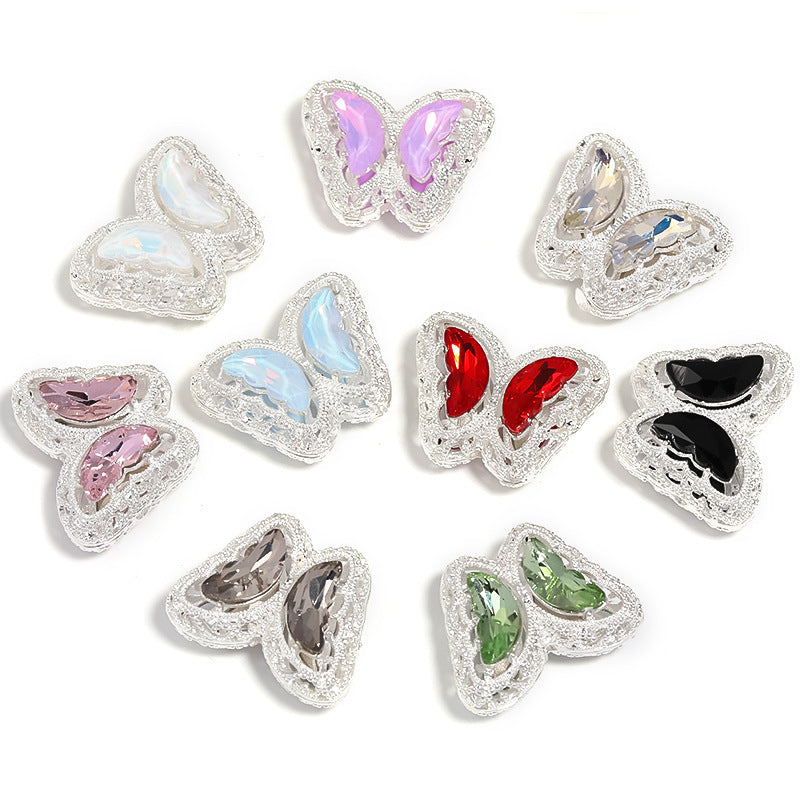 Heavy-duty butterfly Nepal crystal beads, DIY beaded pen and mobile phone chain accessories