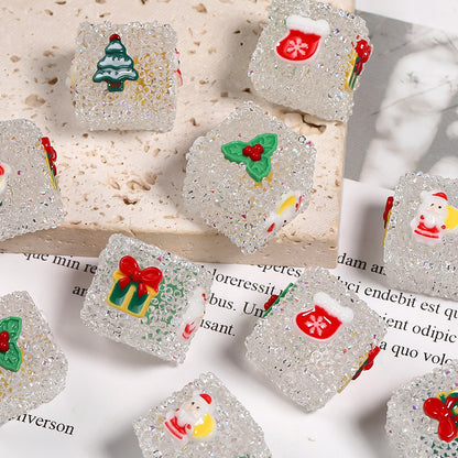 Christmas DIY accessories rhinestone sugar beads square beads DIY components loose beads