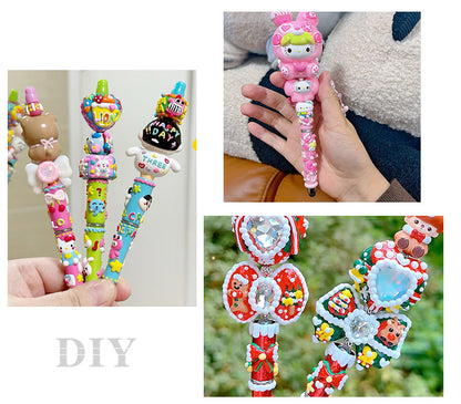 DIY Christmas Hand-painted Cartoon Bead Pen