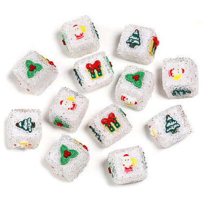 Christmas DIY accessories rhinestone sugar beads square beads DIY components loose beads