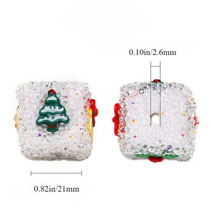 Christmas DIY accessories rhinestone sugar beads square beads DIY components loose beads